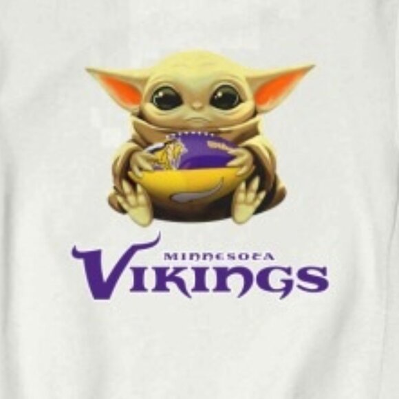 Minnesota Vikings Baby Yoda Star Wars NFL Football Christmas Sweatshirt 91 - Picture 2 of 5
